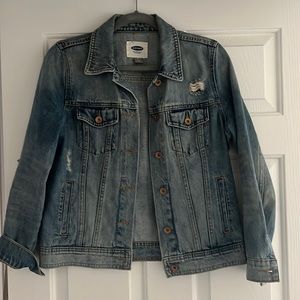 Old Navy Distressed Denim Jacket Size M